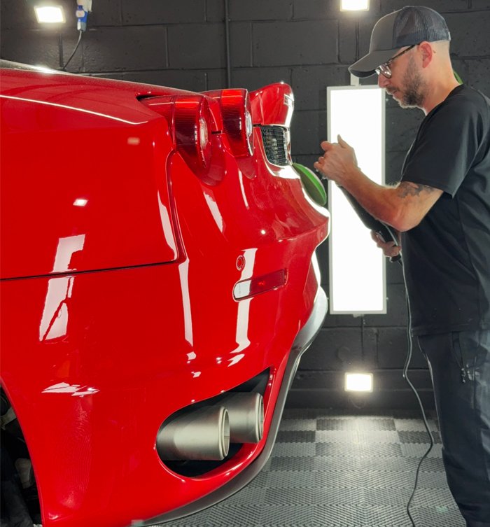 Smooth, corrected car paint after paint correction